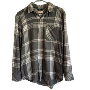 Tna Aritzia Cozy Gray Plaid Button Down Shirt, Size XS